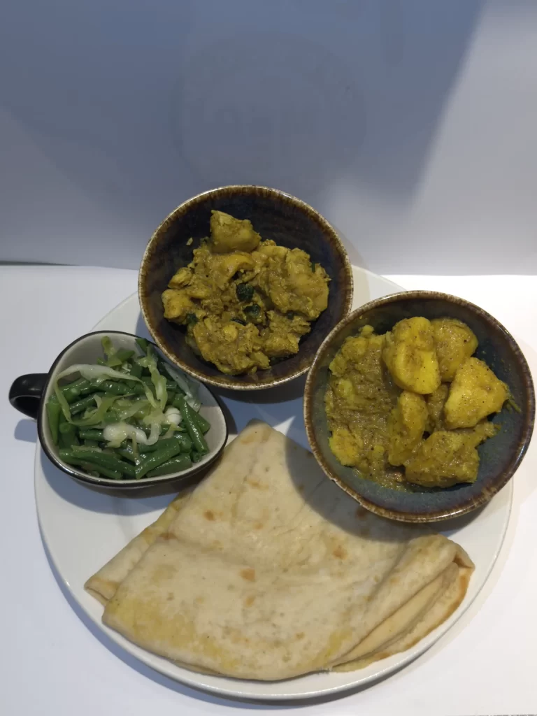 Roti met kerrie filet